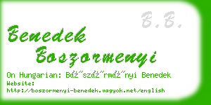 benedek boszormenyi business card